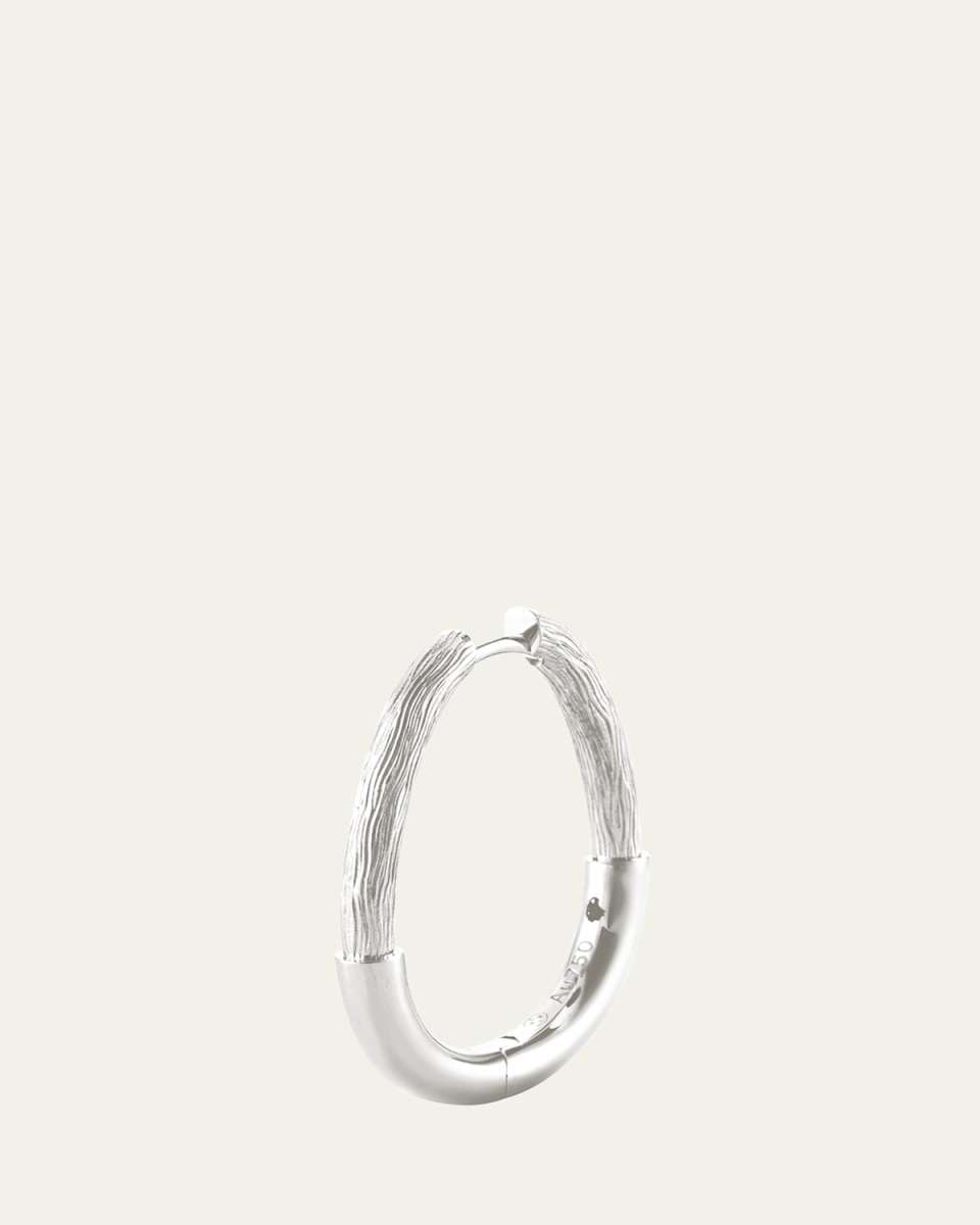 Riviera 18K White Gold Chasing Creole Hoop Earring, Single